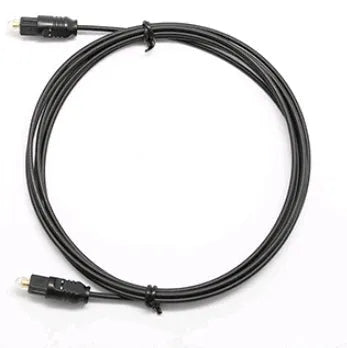 OD2.2 digital optical audio cable with transparent connector showing red fibre core