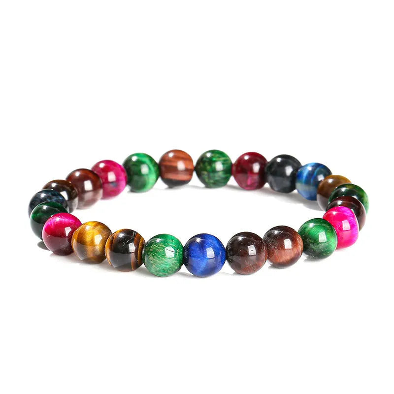 Colourful Tiger Eye gemstone beads in four sizes from 6mm to 12mm for bracelet making