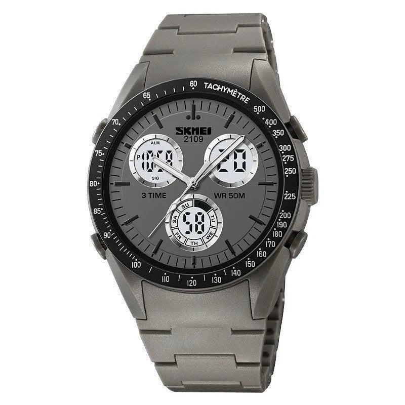 Unisex electronic casual watch in Army Green camouflage with resin mirror and TPU strap