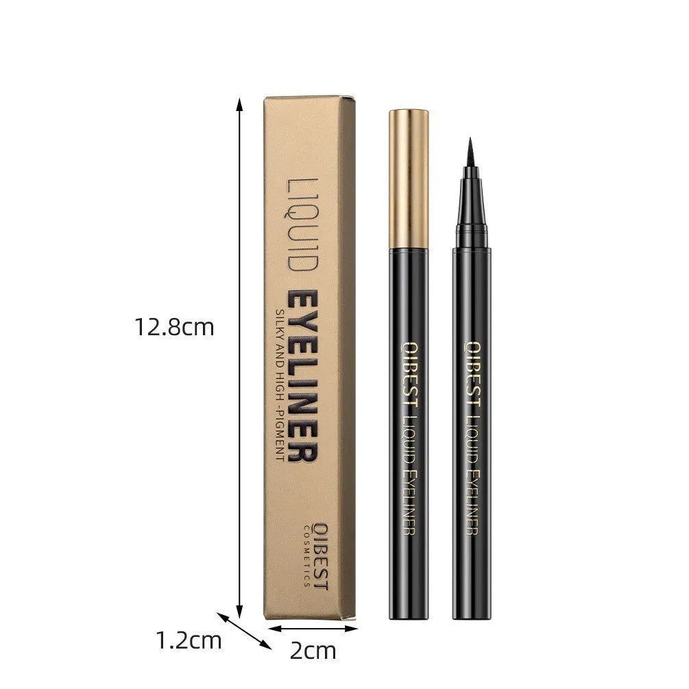 Black liquid eyeliner pen with waterproof quick-drying smudge-resistant formula