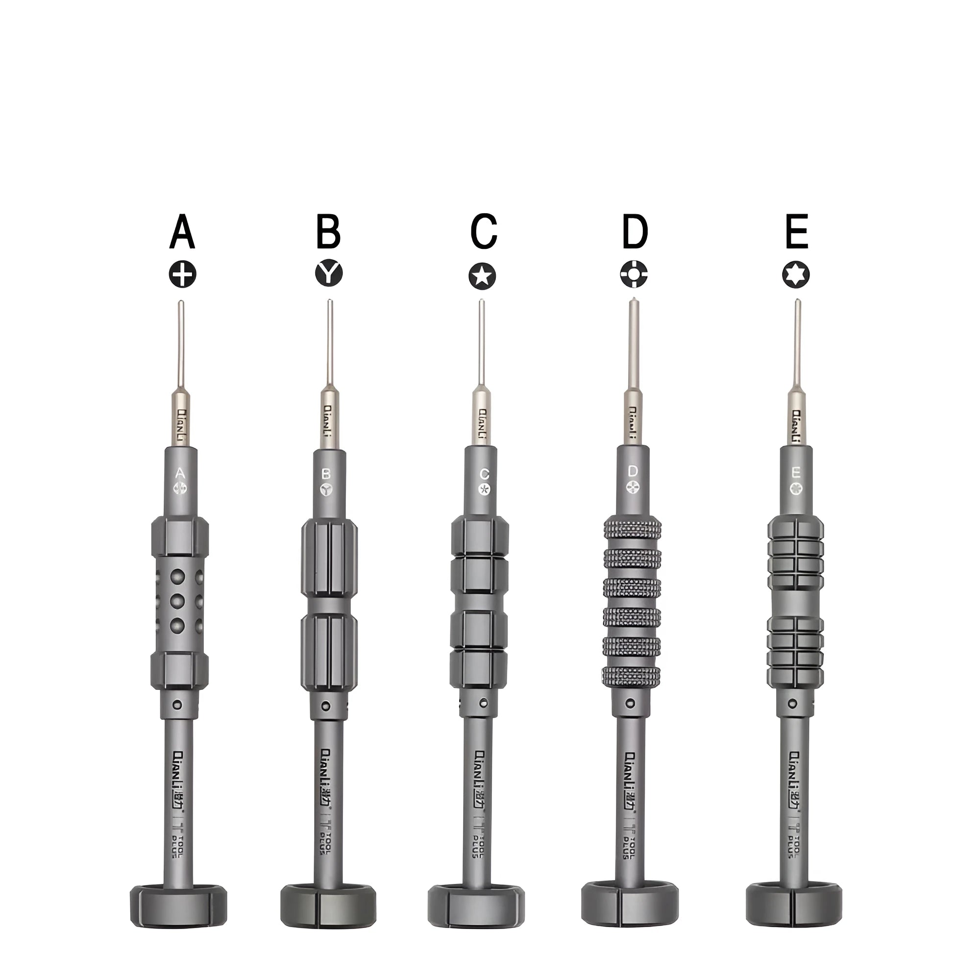 Precision screwdriver with grenade-shaped aviation aluminium handle and T2 bit for iPhone repair