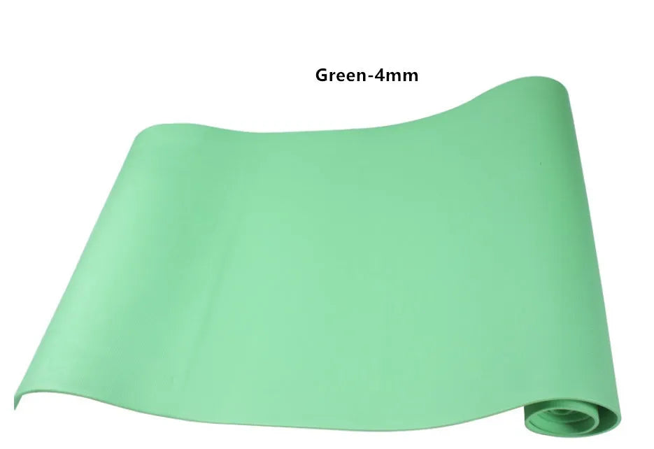 EVA yoga mat in six colours showing 4mm and 6mm thickness options for fitness exercise