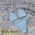 Handmade crochet bikini three-piece swimsuit set in European American style