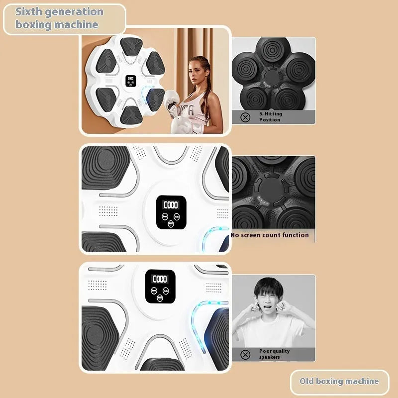 Smart music boxing machine wall target electronic reaction training equipment