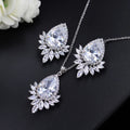 Complete bridal jewellery set on a AAA chain in blue, red, and white colour options for formal dinners.
