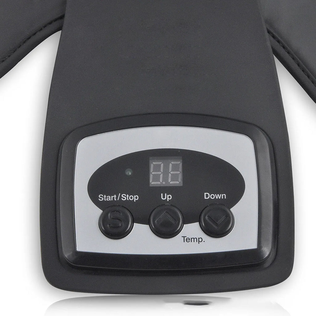 Infrared knee and shoulder massager with adjustable temperature control, knee pads, and shoulder pads.