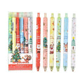 Christmas Reward Gift Press Gel Pen Ball Pen Signature Pen Plastic Black Refill 6 Pack Gift Set Bulk Pack Party Favour Stationery Office Home