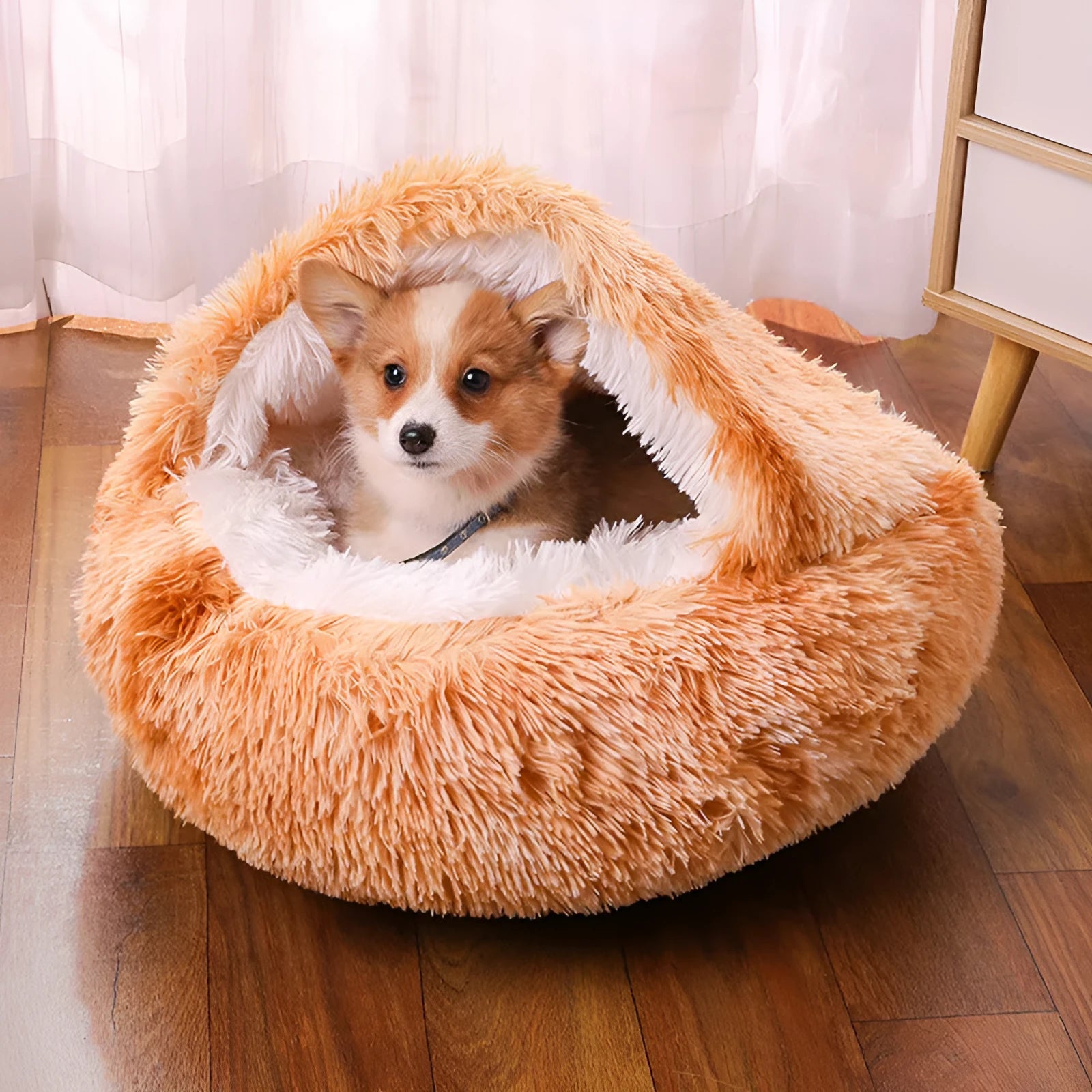 Waterproof semi-surrounded cloth dog kennel in a gradient colour, shown in a 40cm size.