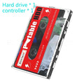 External 2TB mechanical hard drive with USB cable and protective storage box.