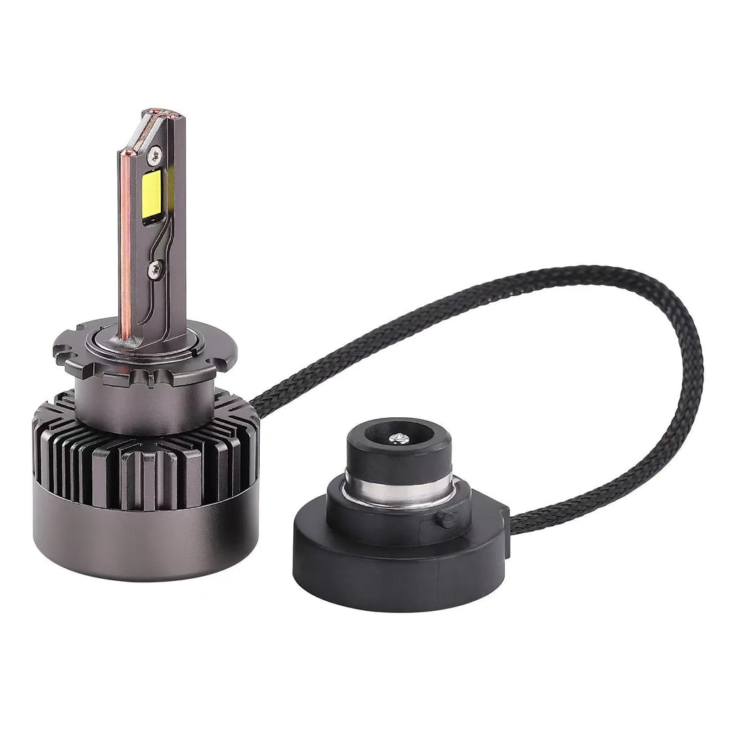 D Series LED car headlight bulb with double-sided beads and copper tubes for 12V vehicles