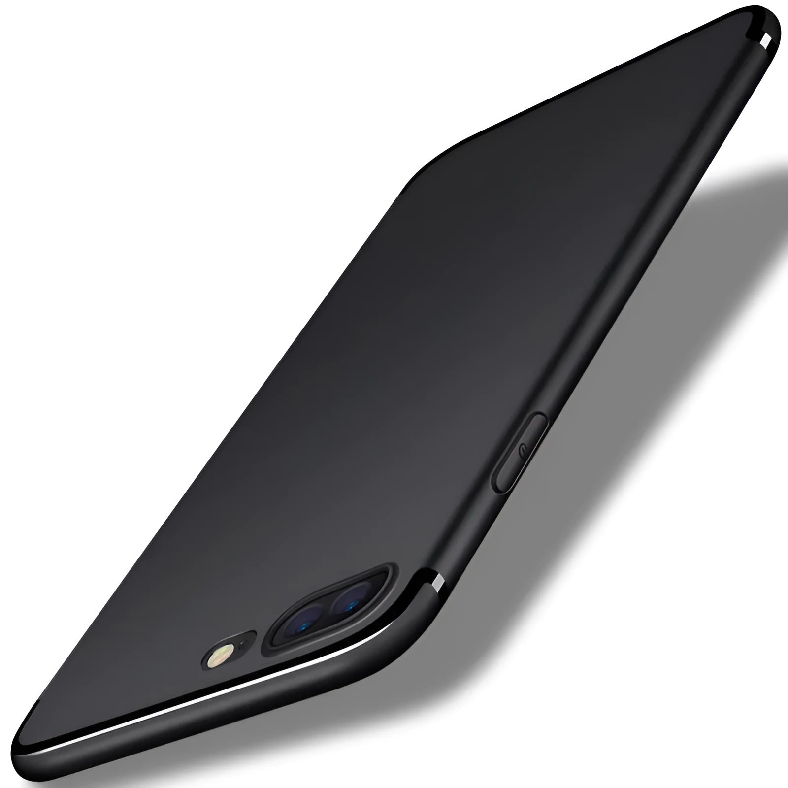 Silicone TPU protective case for Apple iPhone in black, blue, red, and white colour options.