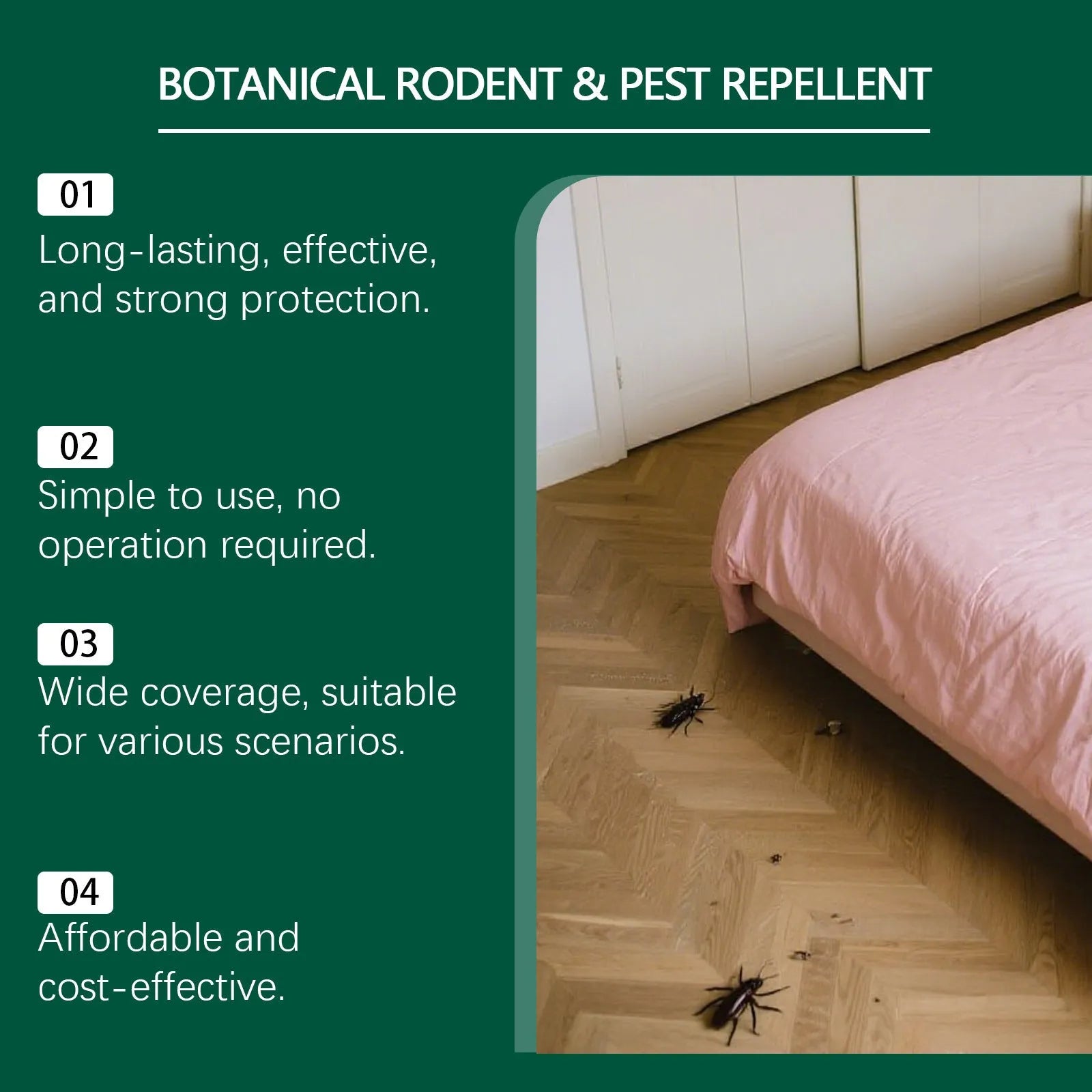 Rodent repellent pills in mesh bags for warehouse and household protection against mice