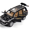Alloy pull back off-road vehicle car model 1:24 scale sound and light in black on white background