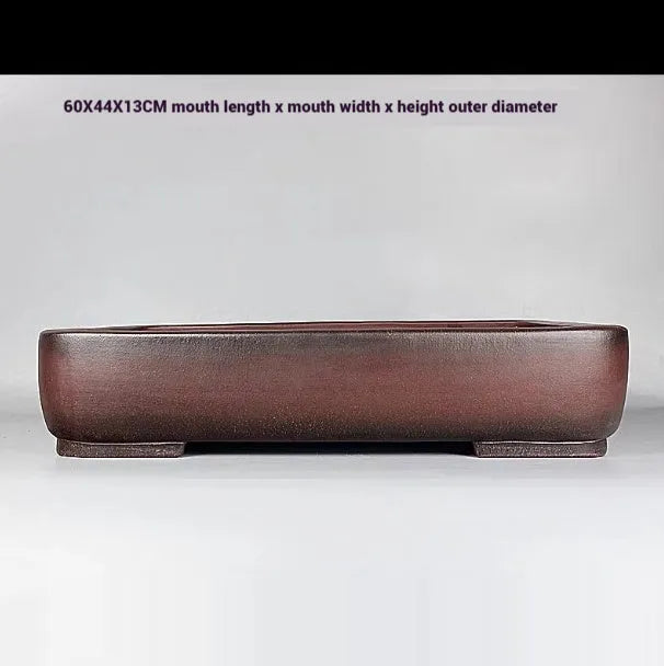 Handmade antique rectangular purple clay flower pot measuring 60x44cm