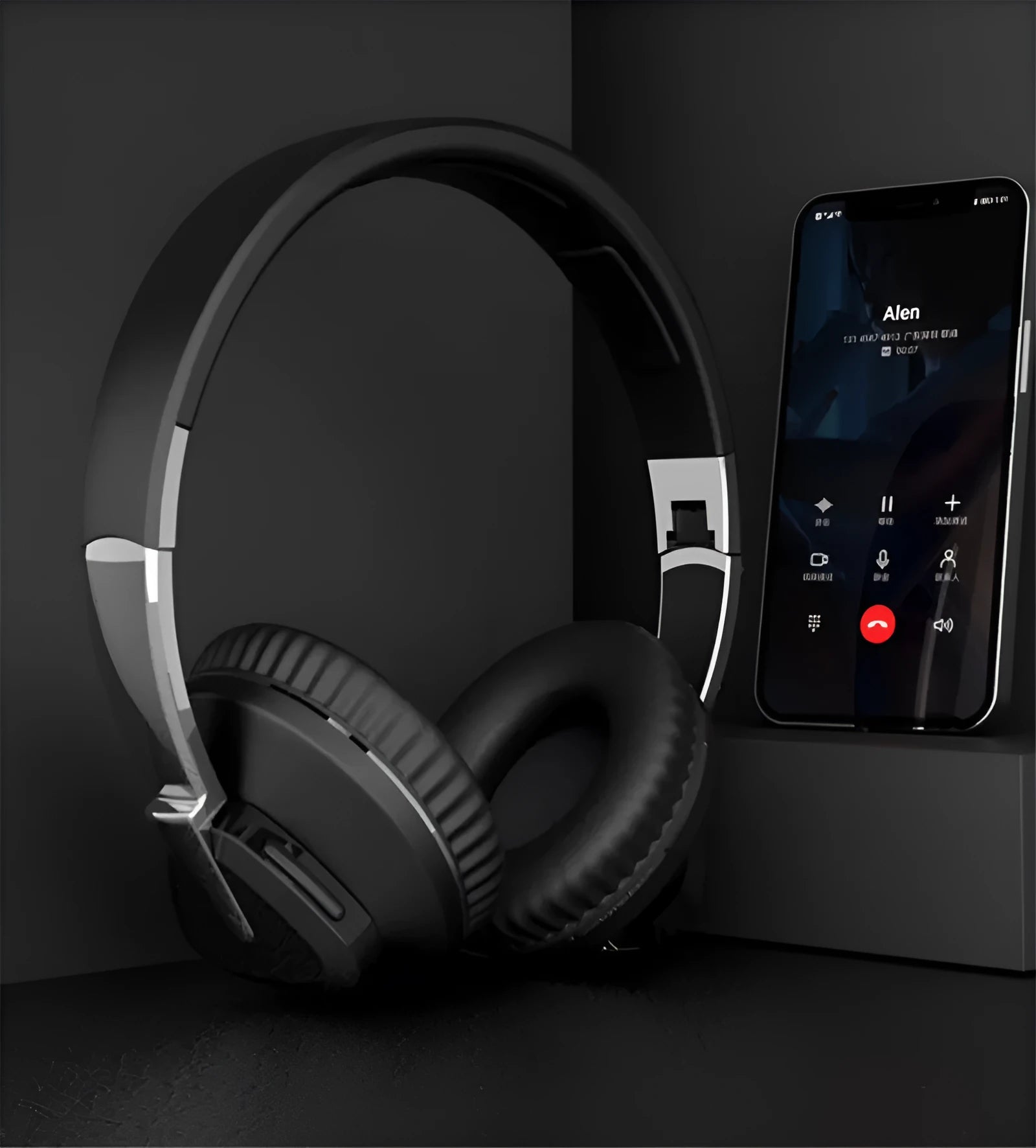 H3 Wireless Over-Ear Headset in black showing all-inclusive ear cups and multi-function buttons.