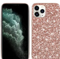 Shockproof TPU phone case with sequins veneer for iPhone in rose gold colour