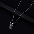 Men's vintage silver necklace with 40mm by 27mm zinc alloy pendant
