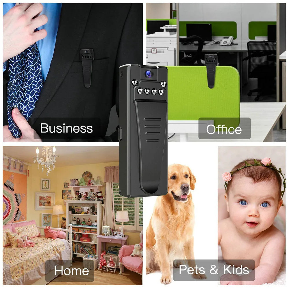 Black ABS plastic 1080p HD DV camera with night vision and 90-degree rotation