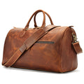 Men's large genuine leather crossbody bag in vintage style with shoulder strap