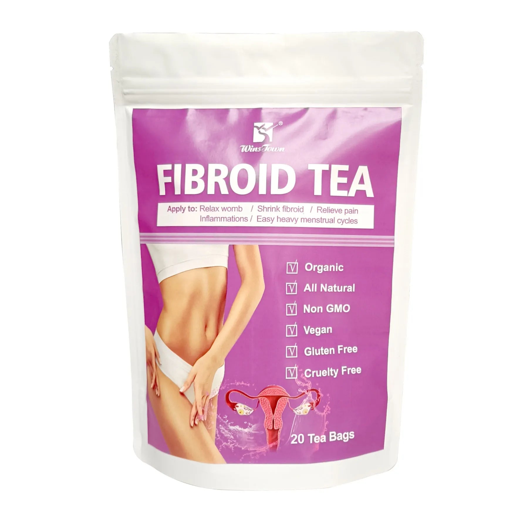 C83 Winstown Fibroid Herbal Tea bag pack with cold extract labelling