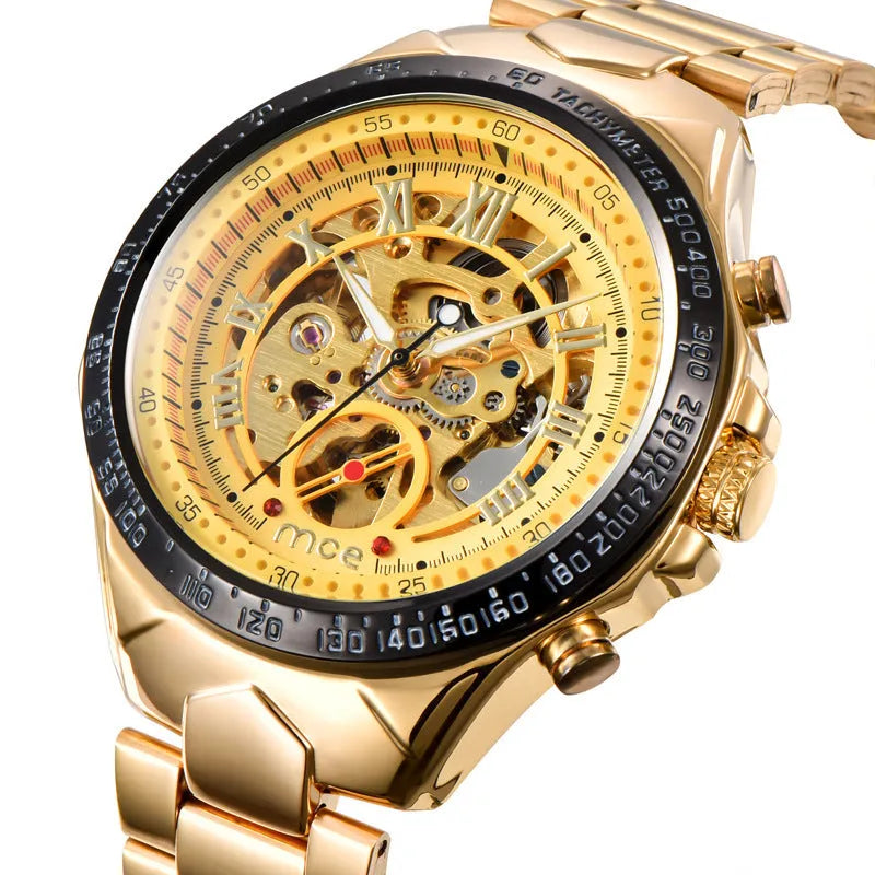 MCE mechanical men's explosion-proof watch with stainless steel case and luminous hands