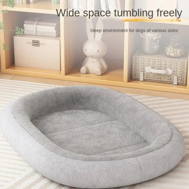 Thickened soft pet kennel for small dogs and cats, shown in grey colour.