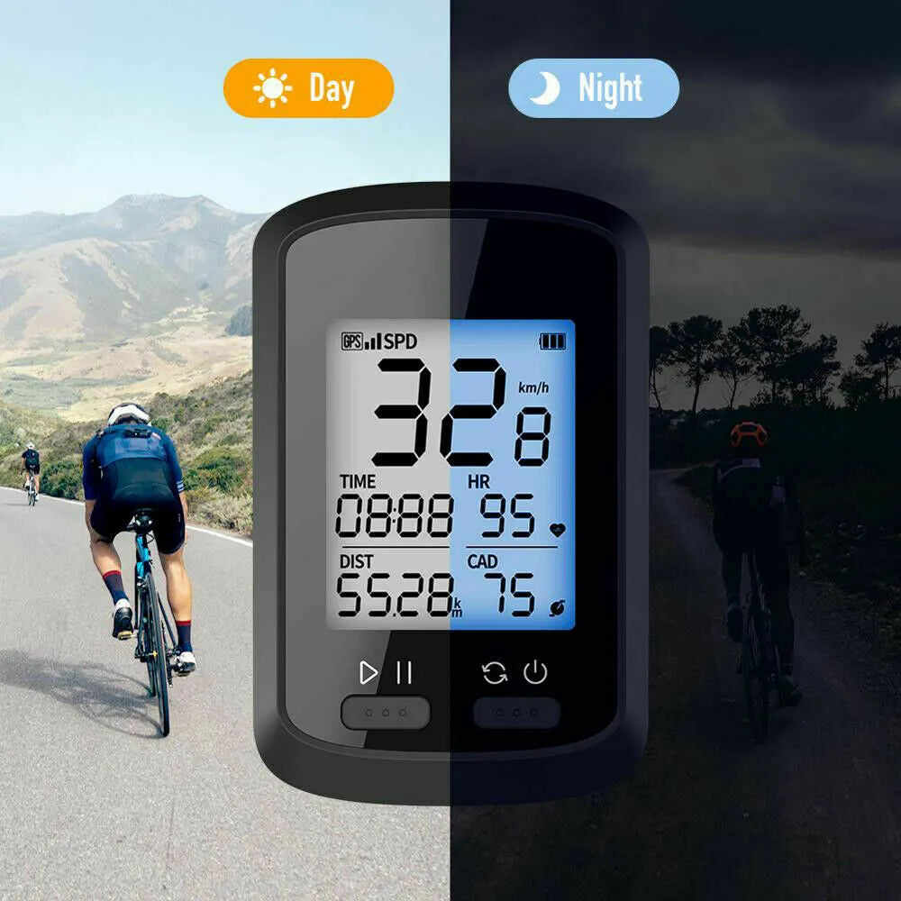 Black plastic waterproof bicycle riding stopwatch for cycling timing and training