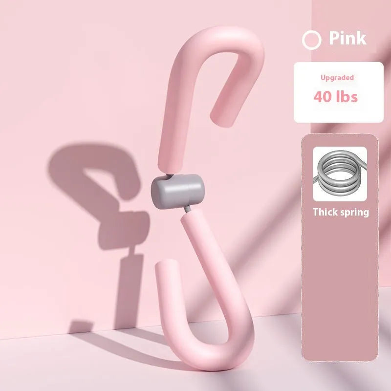 Yoga four-piece set showing a leg beauty device, yoga ring, pedal tension device, and figure eight tension rope.