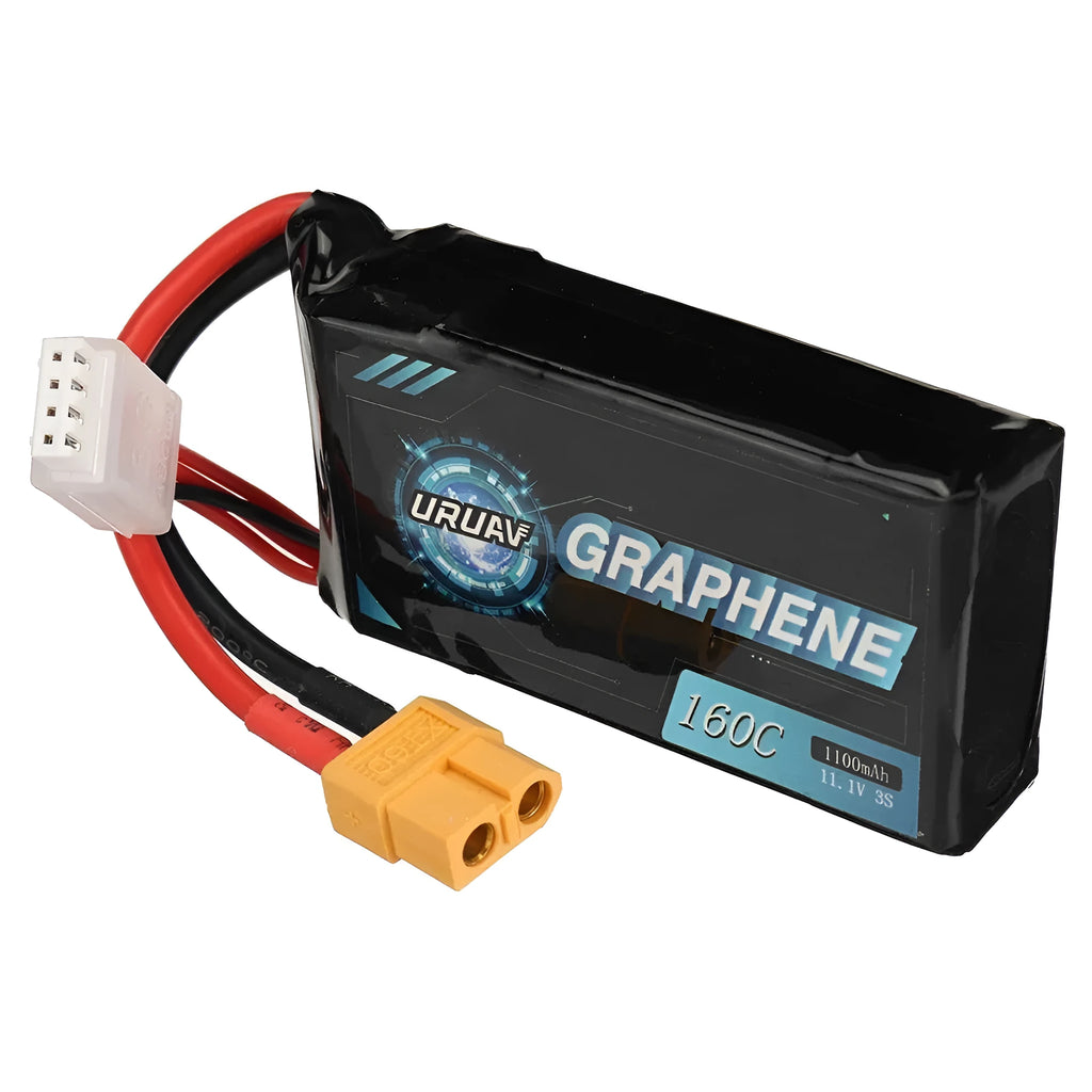 7.4V 1200mAh lithium battery for RC models measuring 15x36x70mm