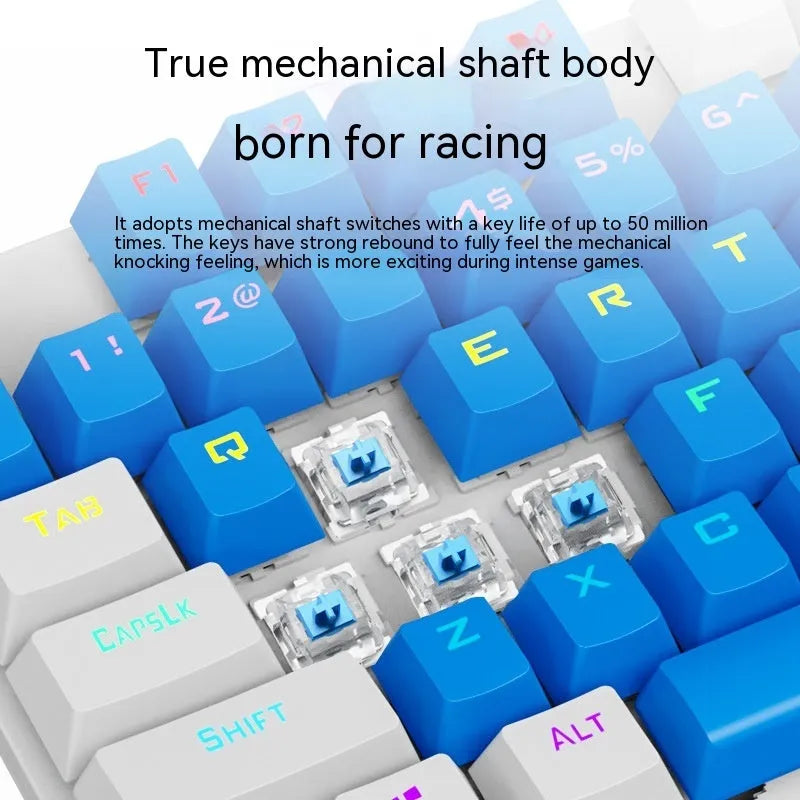 K87 mechanical wired keyboard in selected colour with Kailh Green or Red switches and metal base