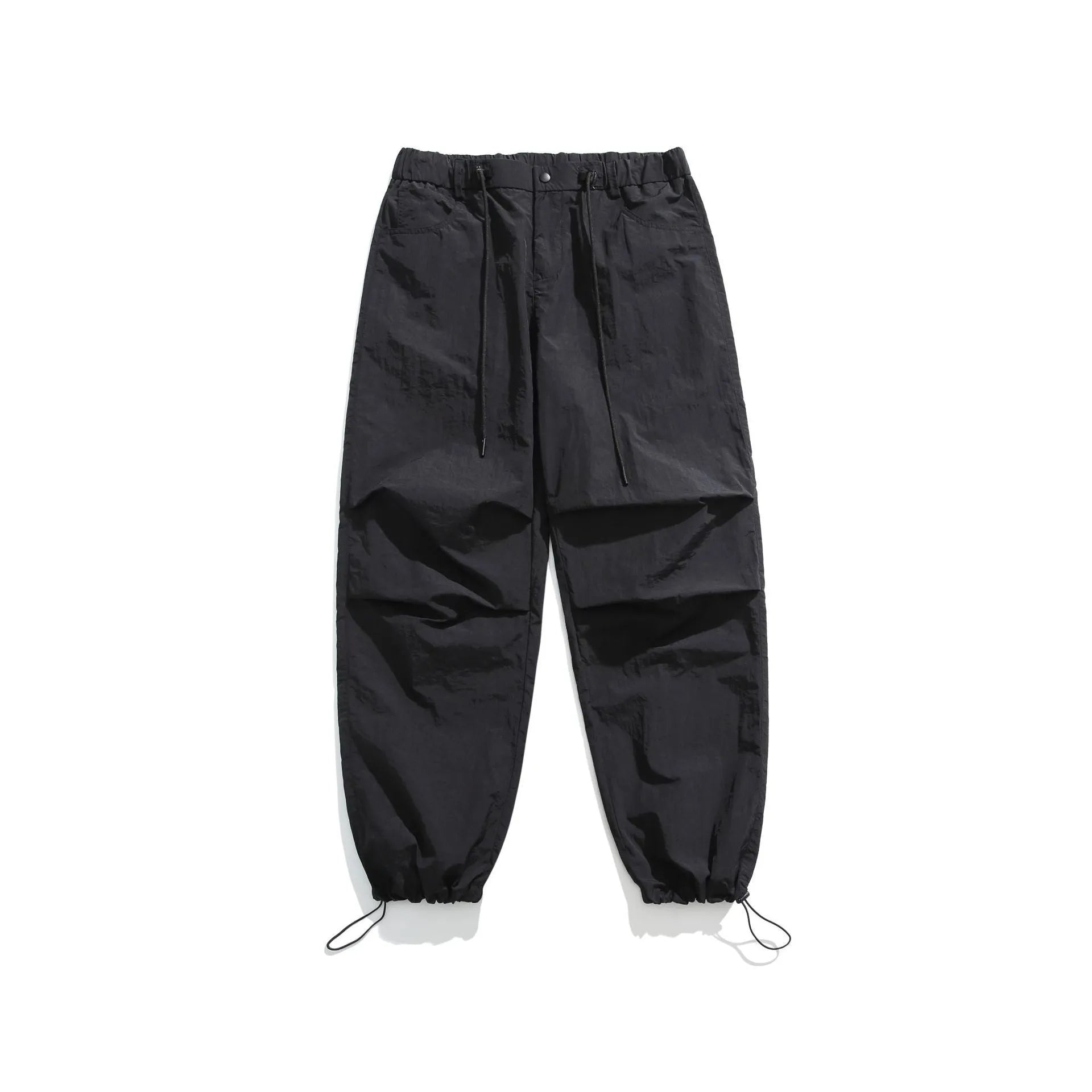 Men's straight-leg casual trousers in thin ice silk nylon fabric available in multiple colours