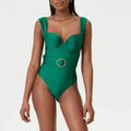 Women's one-piece swimsuit with gauze skirt in polyester fabric for swimming
