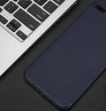 Silicone TPU protective case for Apple iPhone in black, blue, red, and white colour options.