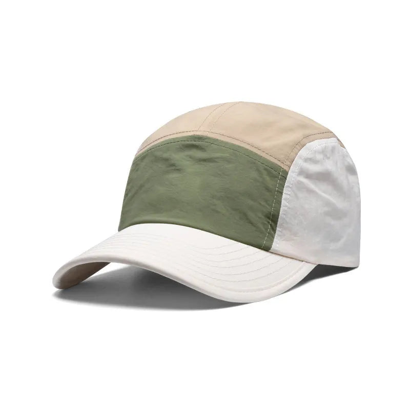 Men's baseball cap with curved brim in khaki, army green, orange or yellow quick-drying cotton polyester