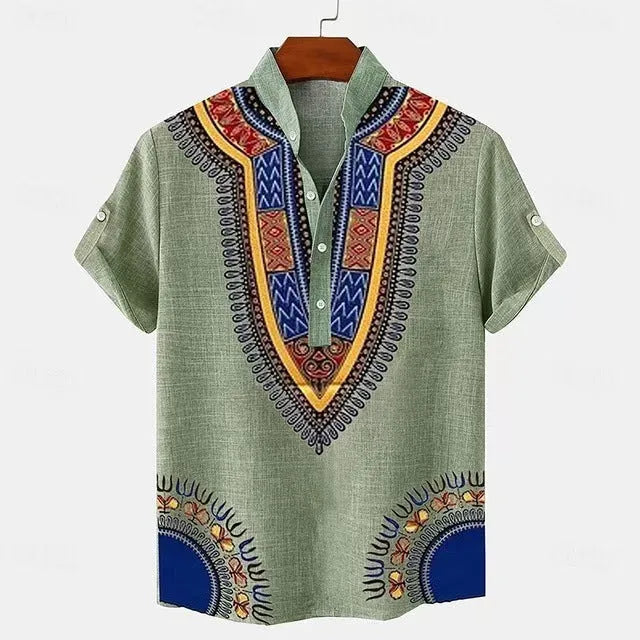Men's striped casual shirt with personalised buttons in loose fit, available in multiple handsome colours