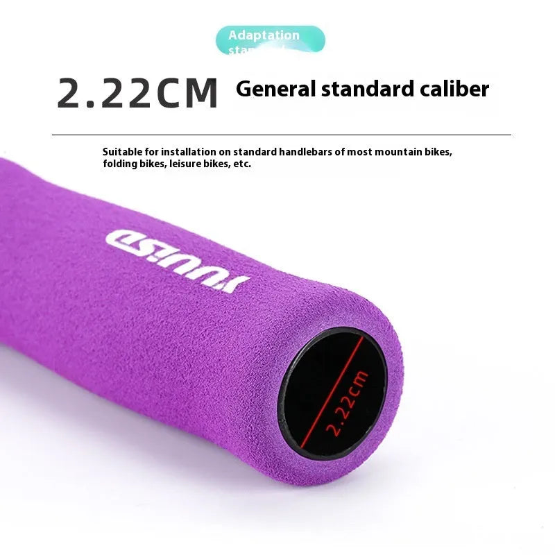 Ultra-light 41g mountain bike handlebar grips in black, purple or biange colours with lock handle covers