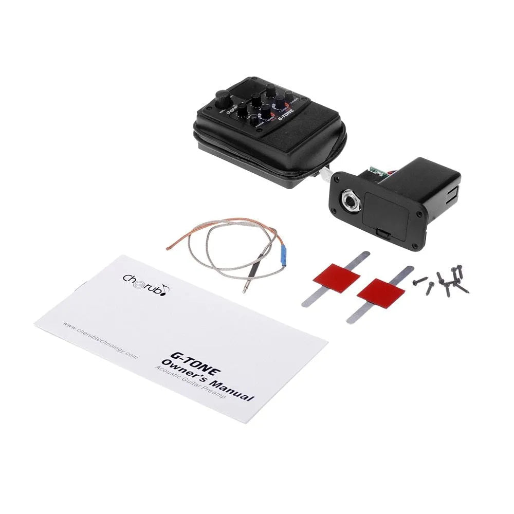 Black Cherub GT-6 acoustic guitar EQ and effects pickup unit for soundhole mounting