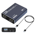 Black 4K gaming set-top box with MS2131 chip for audio recording and 1080p resolution
