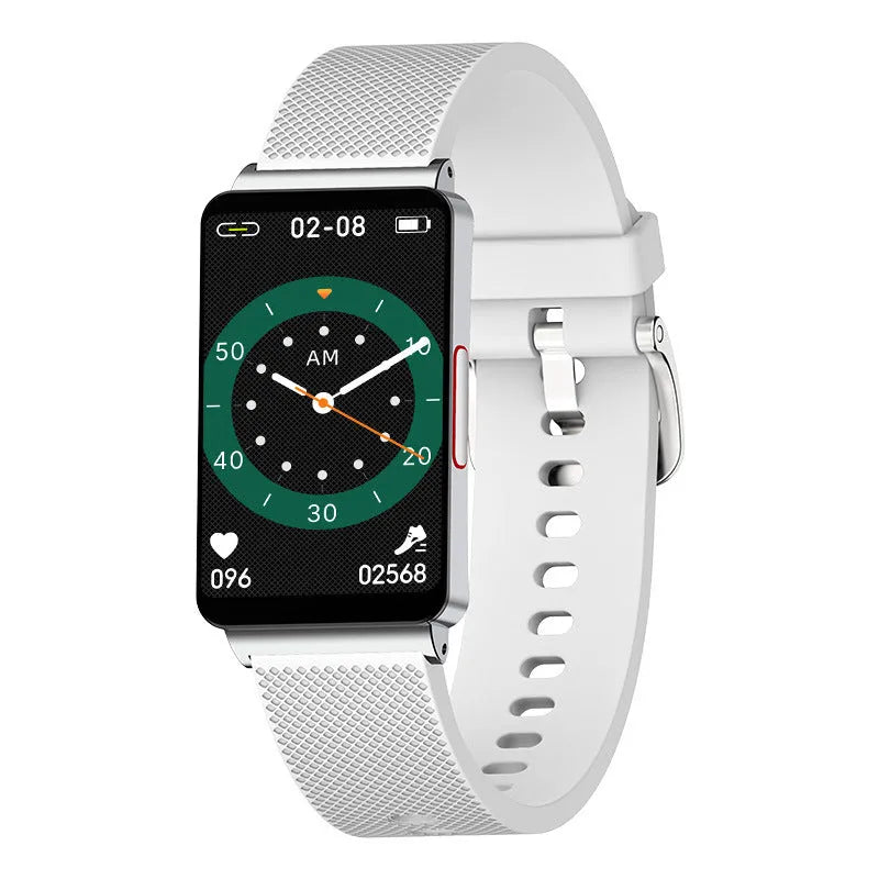 EP08 Smart Blood Glucose Monitoring Bracelet with touch screen and TPU strap in black, gold, or silver colours