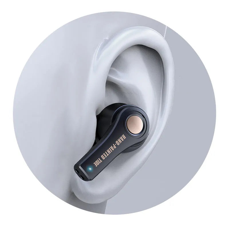 Wireless Bluetooth headset in black or white colours with head-mounted design