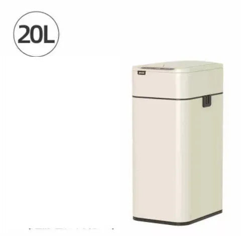 Inductive smart trash can in stainless steel with square bucket shape and deodorant function