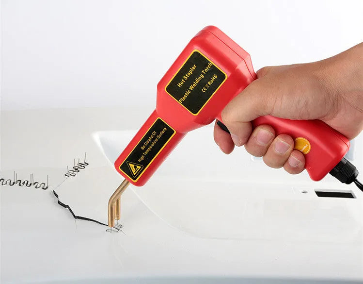 Plastic repair welding gun with LED light for car bumper and thermoplastic component repairs