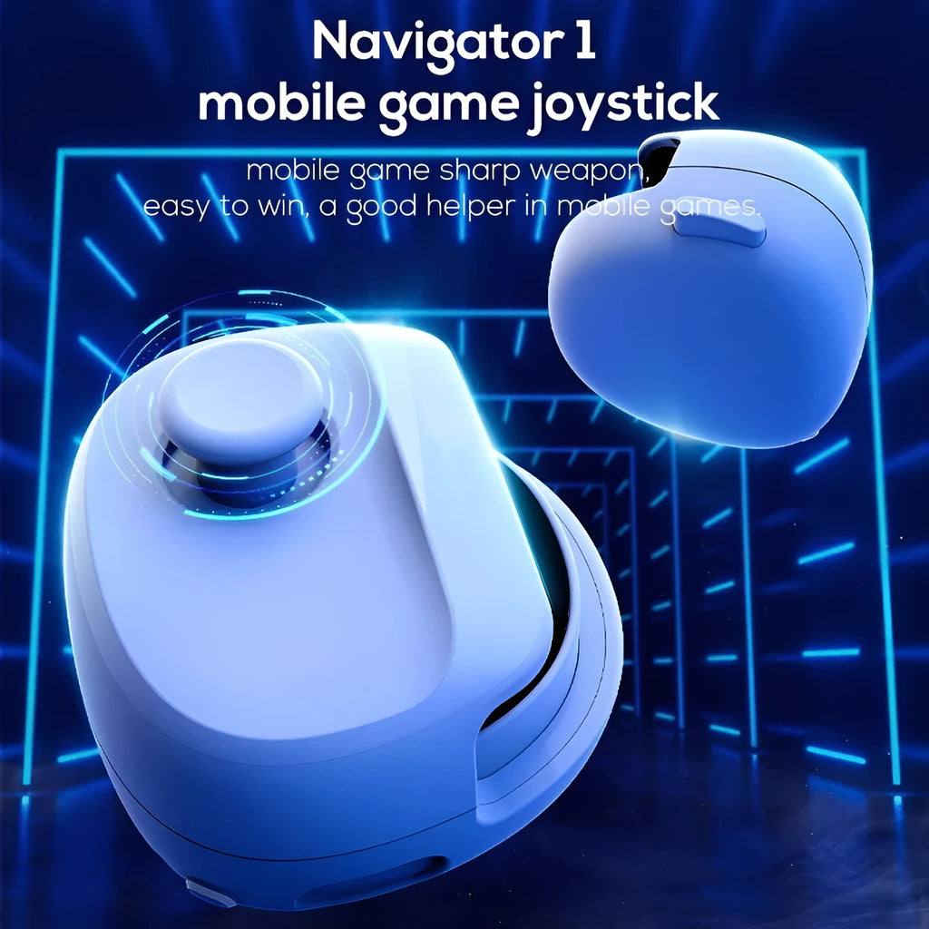Black or white USB gaming stick controller with compact 8.8cm square design for PC, mobile and console gaming