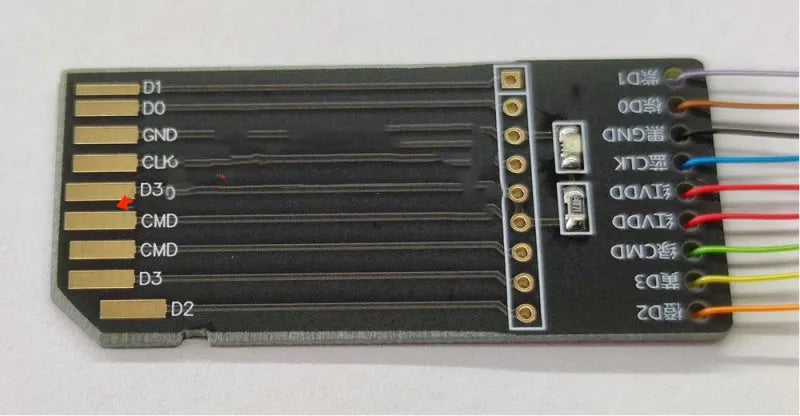 Automotive EMMC read/write tool for BMW Mercedes Audi Porsche audio host maintenance with SD card and PCB connectors