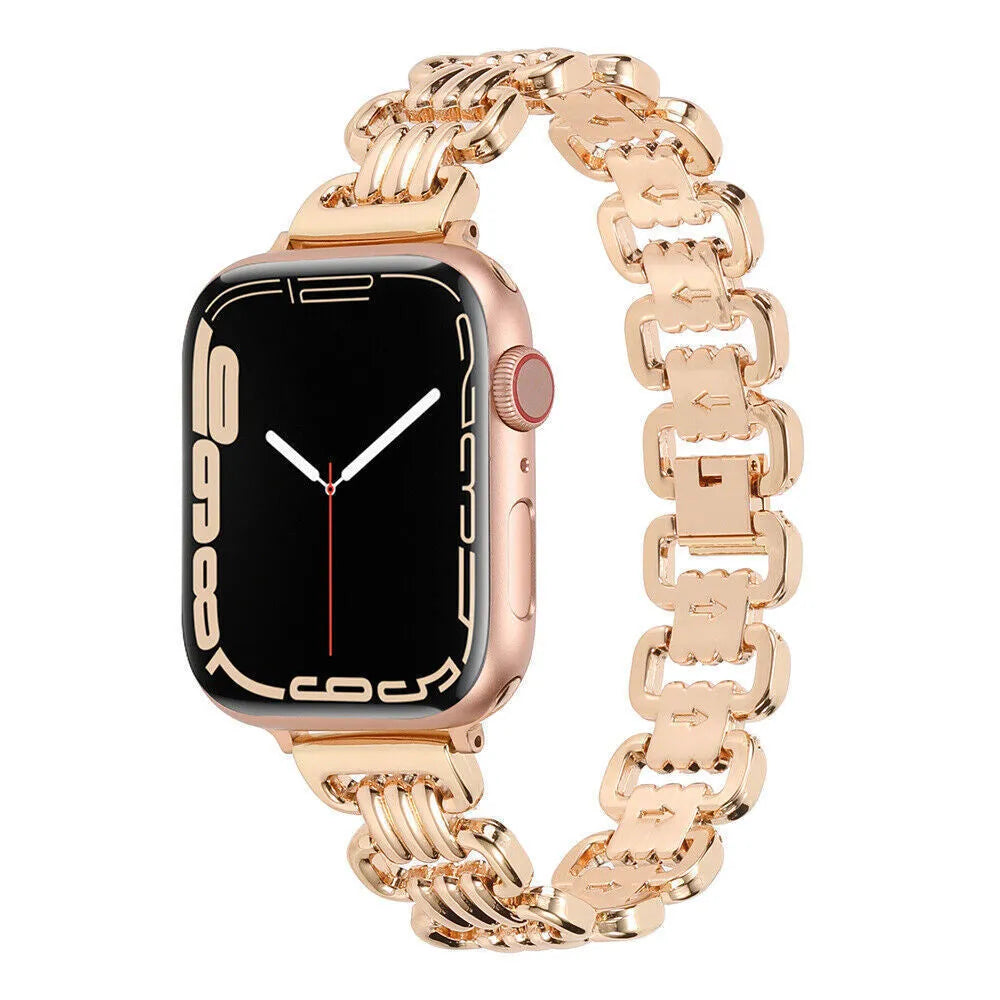 Silver, black, gold, rose gold, and starlight coloured metal alloy bracelet for Apple smartwatches