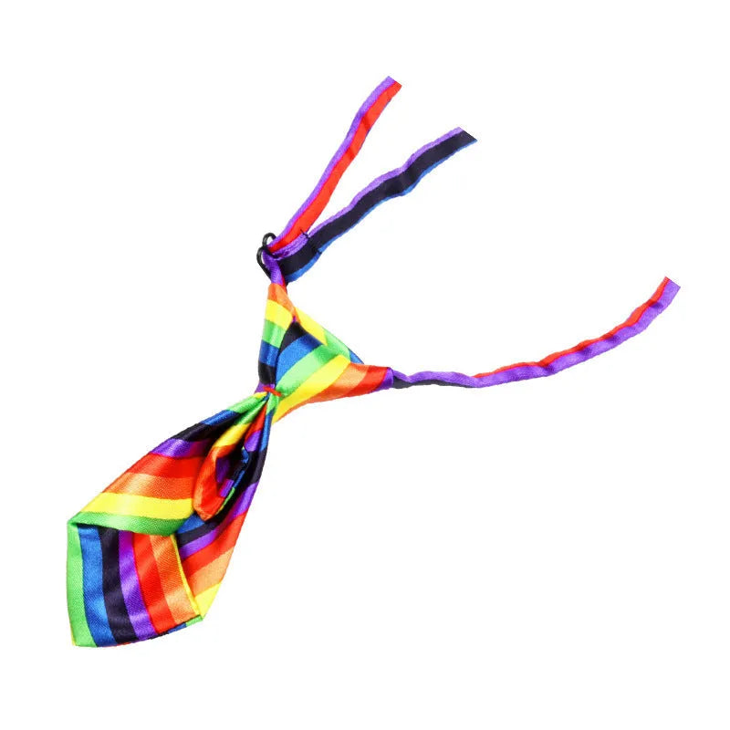 Pet tie bow tie in solid colour nylon measuring 10.5cm by 5cm for cats and dogs