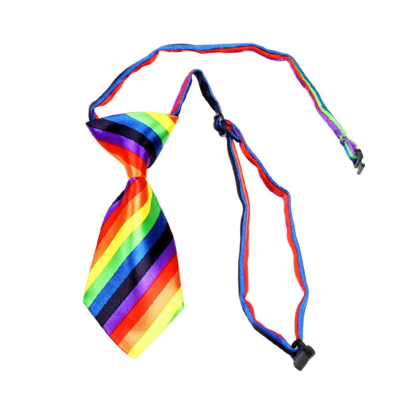 Pet tie bow tie in solid colour nylon measuring 10.5cm by 5cm for cats and dogs