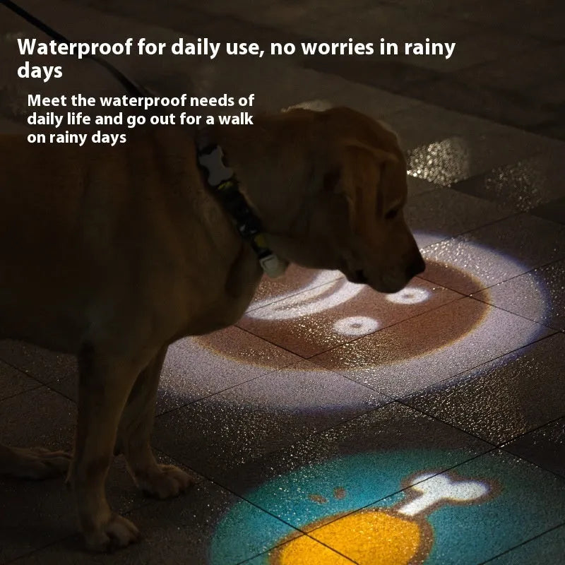 Pet luminous LED collar attachment in four colours with dog patterns