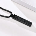Stainless steel roman numeral pendant necklace available in black, gold, and steel colour options