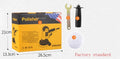 Yellow automotive polishing machine with 125mm disc on workbench
